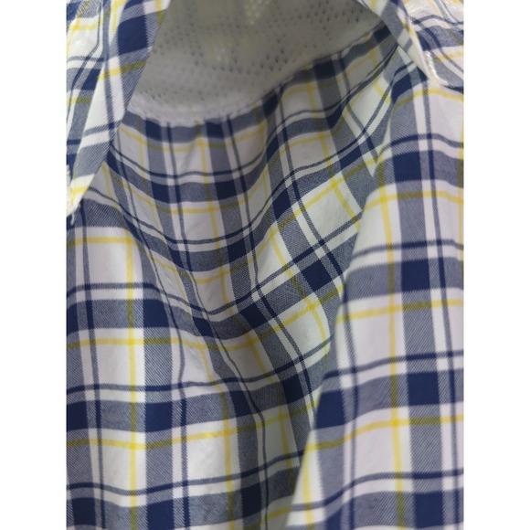 NEW Cabelas Shirt Men L White Plaid Nylon Blend Vented Fishing Button-Up‎ - Picture 10 of 13